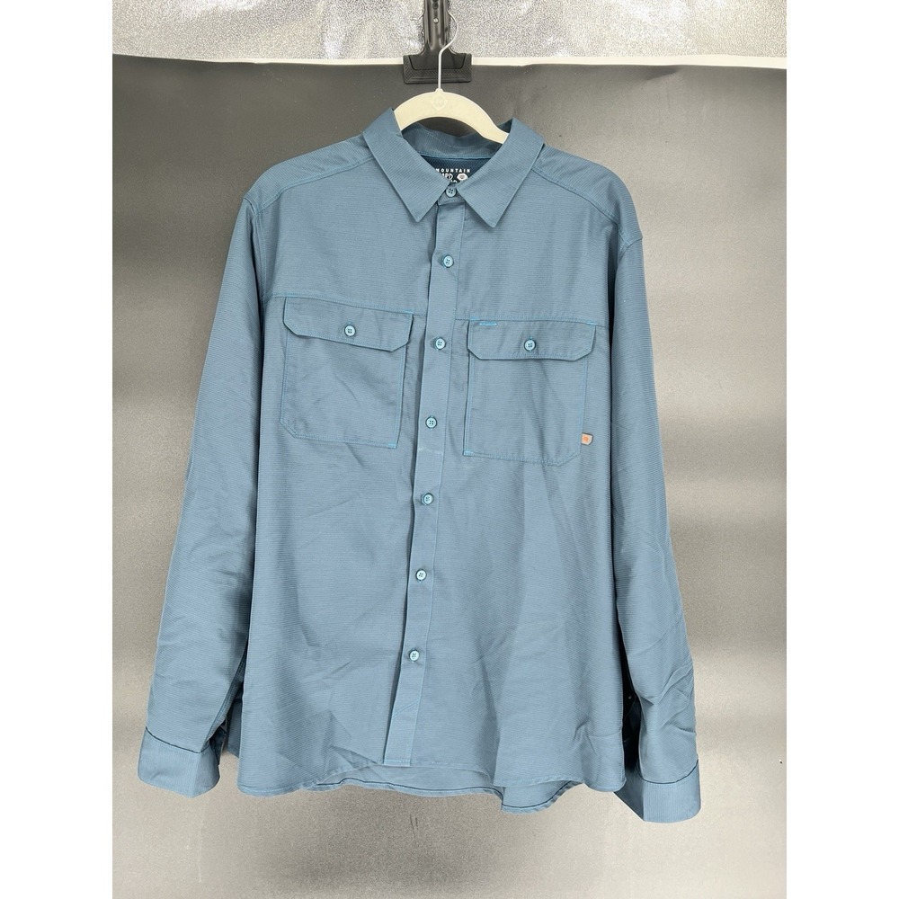 Mountain Hardwear Canyon Vented Button Shirt Mens Size Large Long Sleeve Blue
